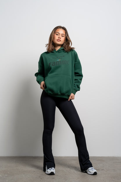 Green Racing Hoodie - for dame - Famme - Hoodie